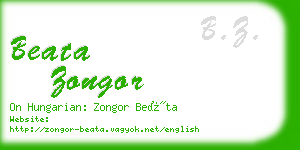 beata zongor business card